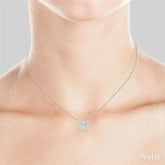 1/20 Ctw Butterfly Petite Round Cut Diamond Fashion Pendant With Chain In 10K White Gold